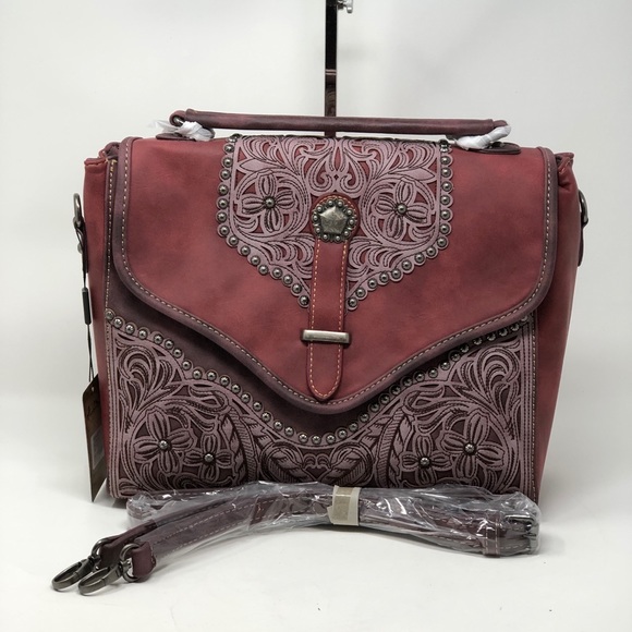 Montana West Concho Top Handle Crossbody - Picture 1 of 4
